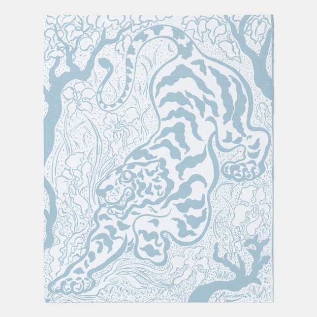 Blue Tiger Rug - Wild Jungle Cat Area Rug Carpet (Front (Vertical))