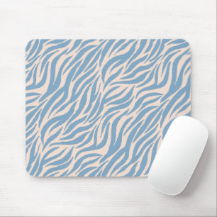 Blue Tiger Stripes Animal Pattern Mouse Pad