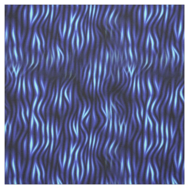 Blue Tiger Stripes Cotton Fabric (Swatch)