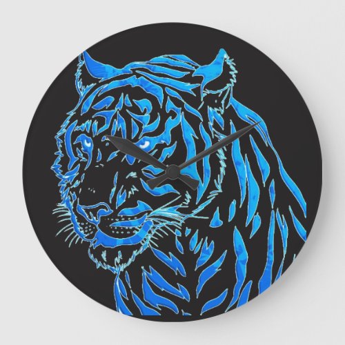 Blue Tiger Wall Clock