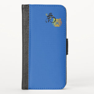 Blue Tiger Zodiac Tiger Chinoiserie Chic iPhone X Wallet Case