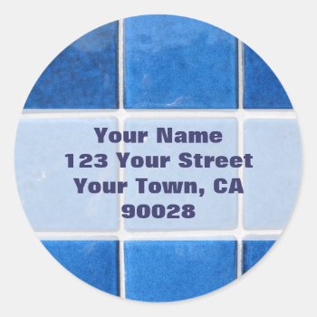 Blue Tile Address Labels by DonnaGrayson_Photos at Zazzle