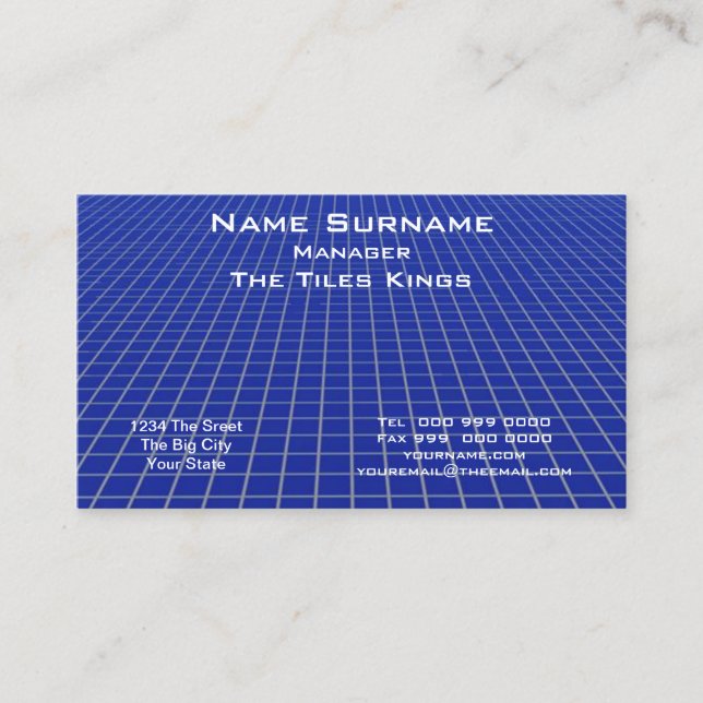 Blue Tile Business Card (Front)