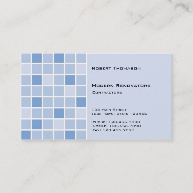 Blue Tile Business Card (Front)