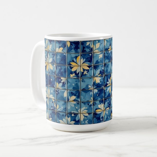 Blue Tile Coffee Mug (Front Left)