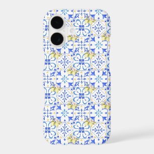 Blue Tile French Country Lemon Pattern iPhone 17 Case