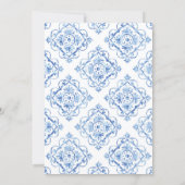 Blue Tile Italian Floral Lemon Bridal Shower Invitation (Back)