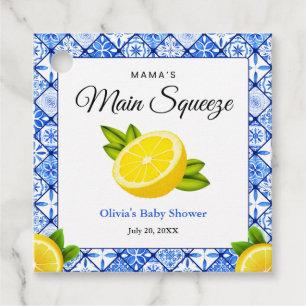 Blue Tile Lemon Mama's Main Squeeze Baby Shower Favor Tags
