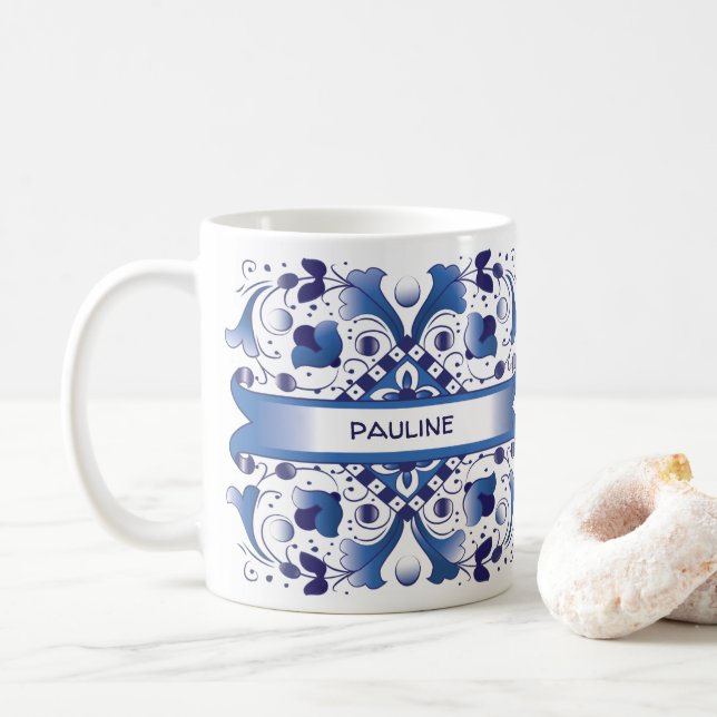 Blue Tile Mug (With Donut)