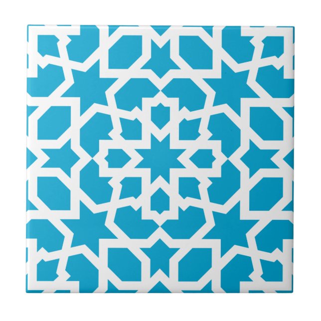 Blue tile of arabesque Moroccan and mosaic (Front)