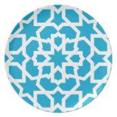 Blue tile of arabesque Moroccan and mosaic Dinner Plate (Front)