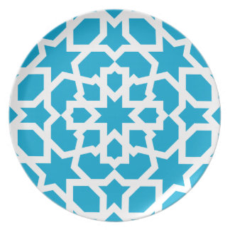 Blue tile of arabesque Moroccan and mosaic Dinner Plate
