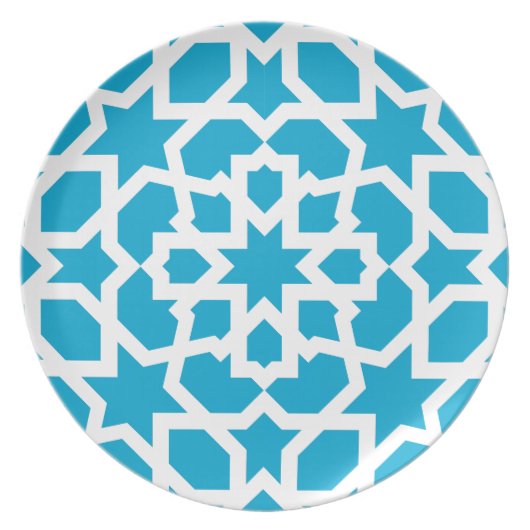 Blue tile of arabesque Moroccan and mosaic Dinner Plate (Front)