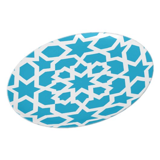 Blue tile of arabesque Moroccan and mosaic Dinner Plate (Left Side)