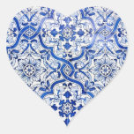 Blue Tile Portuguese Azulejo Heart Sticker at Zazzle