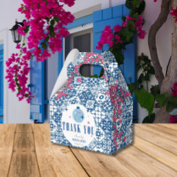 Blue Tile Santorini Greek/ Spanish Baby shower Favor Boxes