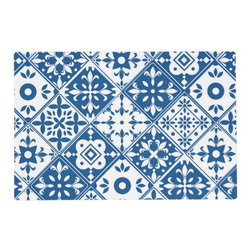 Blue Tile Santorini Greek Spanish themed Placemat