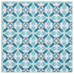 Blue Tile Style Pattern Fabric