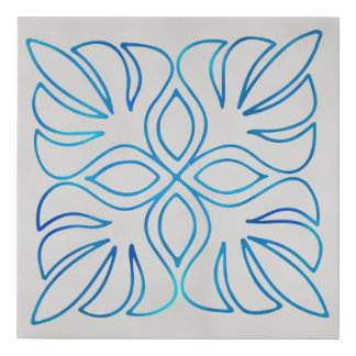 Blue tile wall art - indigo