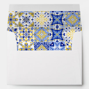 Blue Tiles Amalfi Wedding Ciao Baby Italian Shower Envelope