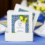 Blue tiles and lemon Amalfi Positano wedding favor Tea Bag Drink Mix<br><div class="desc">Blue tiles and lemon Amalfi Positano Mediterranean style wedding favors personalized drink mix.</div>