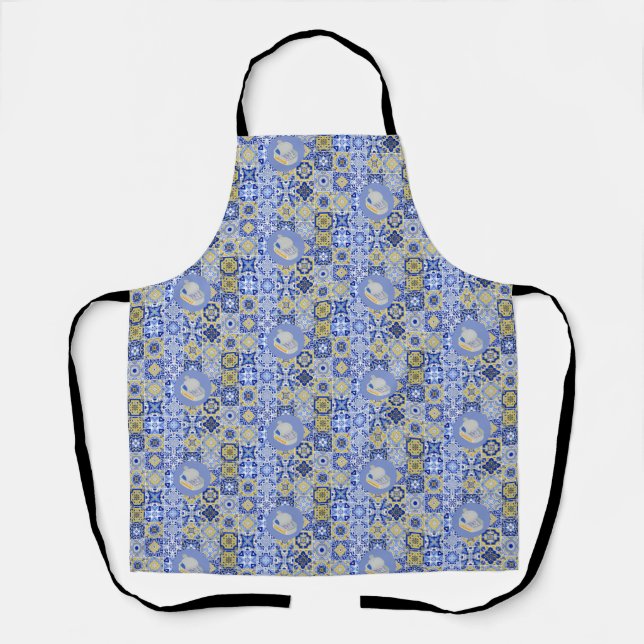  Blue Tiles and Sardines Apron (Front)