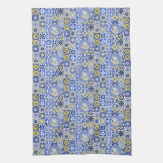  Blue Tiles and Sardines Kitchen Towel
