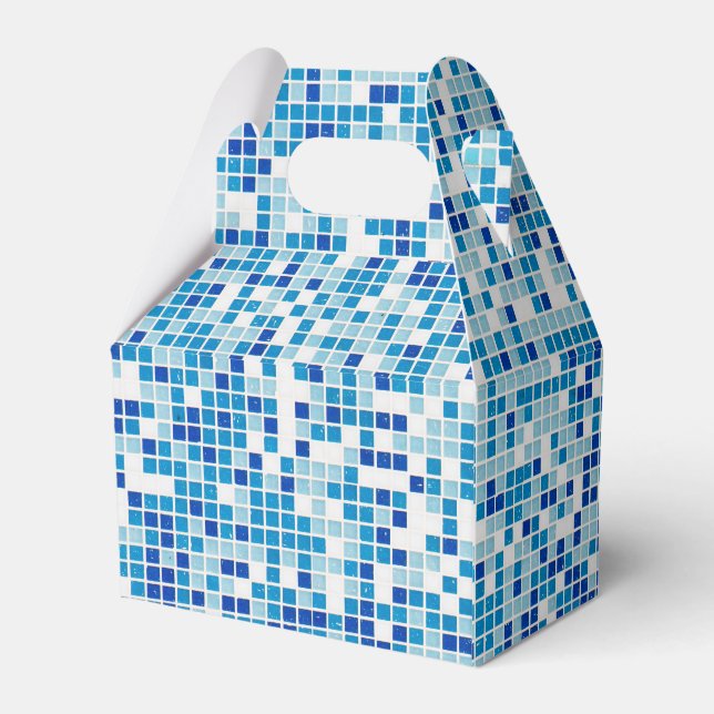 Blue tiles background favor boxes (Back Side)
