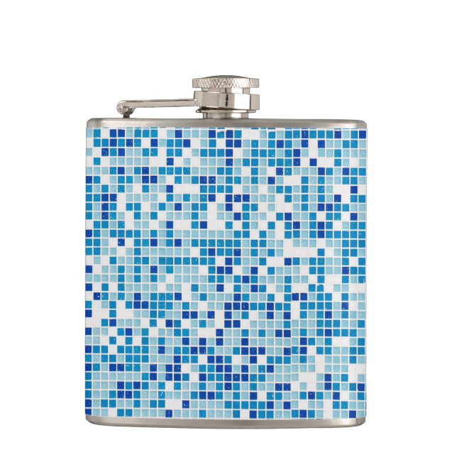 Blue tiles background flask (Front)