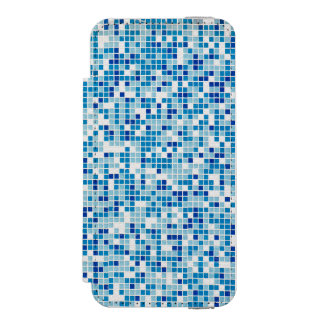 Blue tiles background wallet case for iPhone SE/5/5s