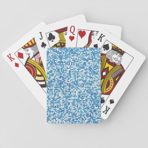 Blue tiles background poker cards