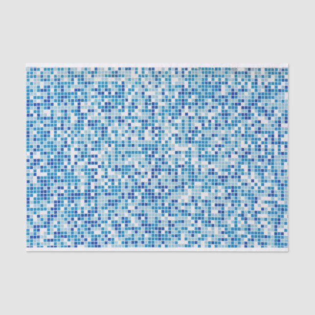 Blue tiles background tissue paper (Front)