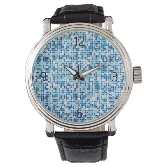 Blue tiles background watch (Front)