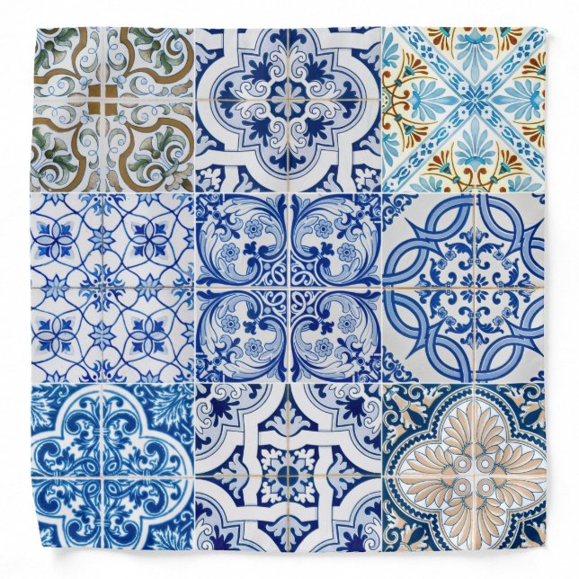 Blue Tiles Bandana (Front)