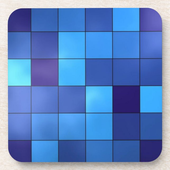 blue tiles beverage coaster (Front)