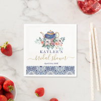 Blue tiles Bridal Shower tea decor