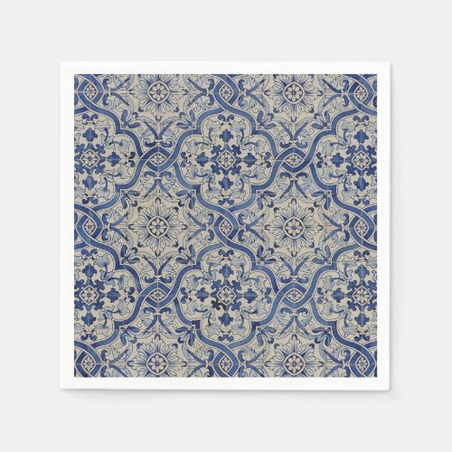 Blue Tiles Disposable Napkin