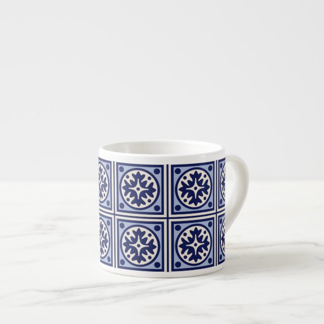 Blue tiles espresso cup (Front Right)