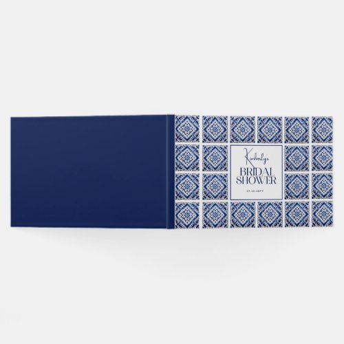 Blue Tiles Italian Mediterranean Bridal Shower Guest Book