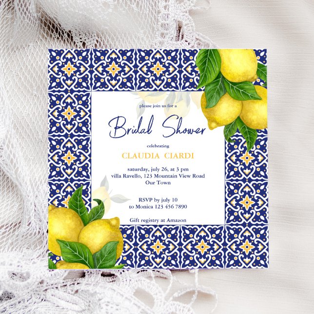 Blue tiles lemon Amalfi Positano bridal shower (Creator Uploaded)