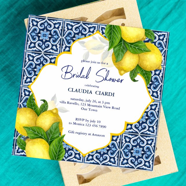 Blue tiles lemon Amalfi Positano bridal shower (Creator Uploaded)