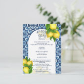 Blue tiles lemon Amalfi Positano wedding details Enclosure Card | Zazzle