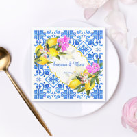 Blue tiles lemon Bougainvillea custom wedding