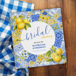 Blue Tiles Lemon Bridal Shower Recipe Cookbook  3 Ring Binder<br><div class="desc">Personalize your beautiful Italian Blue Yellow Tiles Lemon Bridal Shower Recipe Cookbook 3-ring binder and make them unique for your memorable day!
Feel free to contact us if you need help; we will gladly assist you.</div>