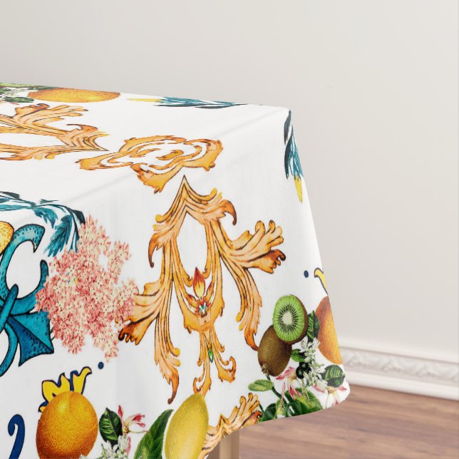 Blue tiles lemon Mediterranean Tablecloth (In Situ)