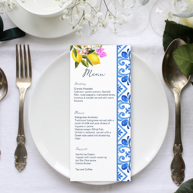 Blue tiles lemon Mediterranean themed template (Creator Uploaded)