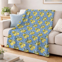 Blue Tiles Mediterranean Lemon Pattern