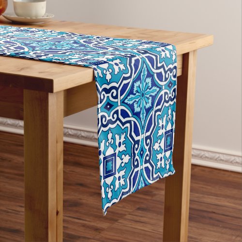 Blue tilesMediterranean tilesmajolica    Short Table Runner