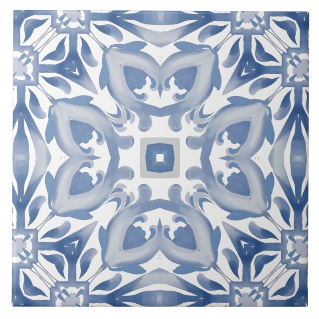 Blue tiles,mosaic,majolica, ceramic tile (Front)