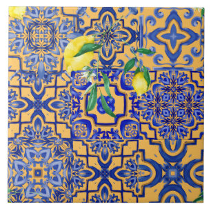 Blue tiles,mosaic,majolica, ceramic tile